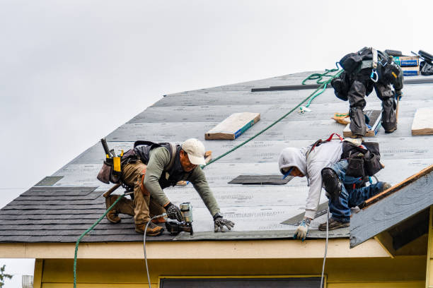 Professional Gutter Installation technician working in Motley, MN
